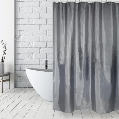 Immagine prodotto di Tenda da doccia MSV con anelli - grigio scuro - poliestere - 1,8 x 2 metri