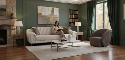 Produktbild von Komfortables Sofa Set 3-Sitzer und Sessel für Ihr Wohnzimmer