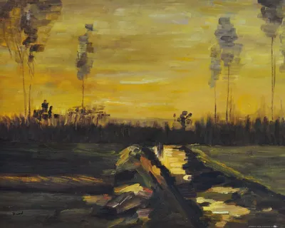 Produktbild von Vincent Van Gogh Kunstdruck Bild - Landschaft In Der Abenddämmerung, 1885 (40 x 50 cm)