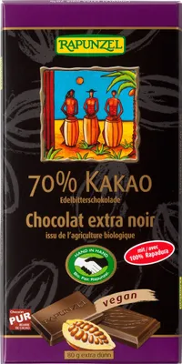 Produktbild von Rapunzel Schokoladen Edelbitter Schokolade 70% Kakao (Rapadura) HIH