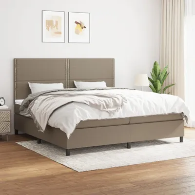 Produktbild von The Living Store Boxspringbett mit Matratze Taupe 200x200 cm Stoff