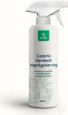 Produktbild von eco:fy Cabrio Verdeck Imprägnierung Imprägniermittel Versiegelung Schutz wasserabweisendes Spray für Stoffdach Transparent Lösemittelfrei PFC-frei
