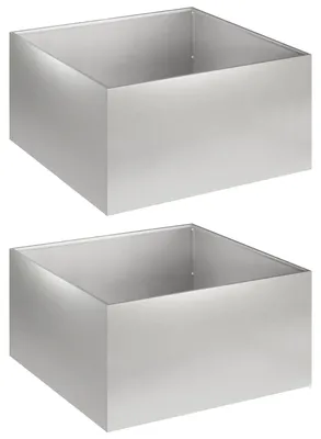 Immagine prodotto di vidaXL Vaso da giardino, 2 pezzi, argento, 60 x 60 x 30 cm, acciaio inossidabile