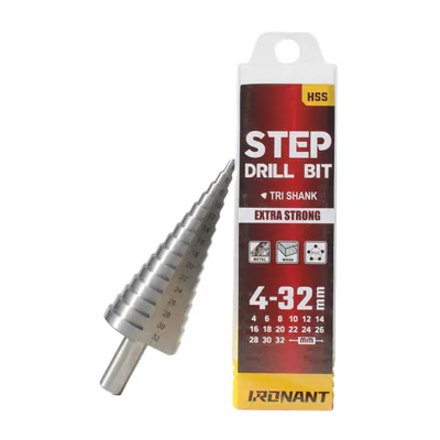 Productafbeelding van Ironant trappenboor 4-32mm - Rechte groeve - HSS 6542