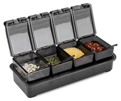 Productafbeelding van Kruidenpotten-set met 4 lepels, transparant, 4 stuks