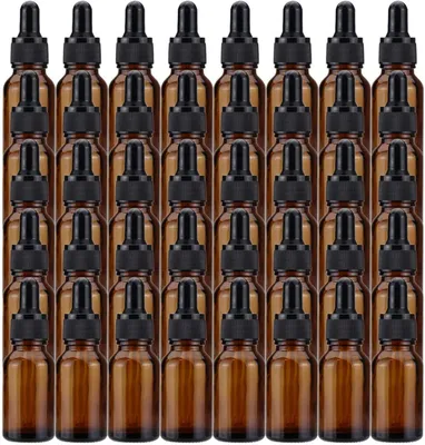 Obrázek produktu pro Sada 40 jantarových skleněných lahviček s kapátkami