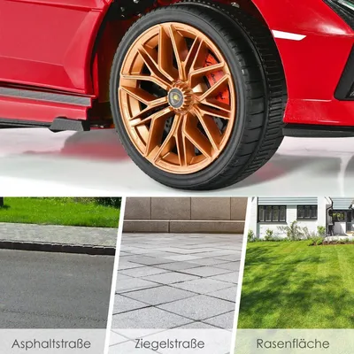 Produktbild von 12V Lamborghini Kinder Elektroauto mit 2,4G-Fernbedienung Kinderauto 3-5km/h mit MP3 Rot