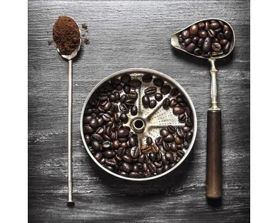 Produktbild von Glasbild 'Café IV' quadratisches Wandbild im Loft & Industrial Stil, 50x50 cm