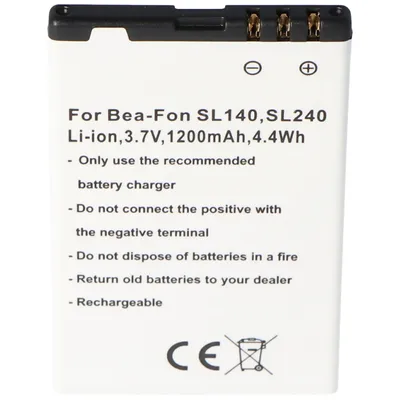 Produktbild von Akku passend für den Handy Akku Bea-Fon SL140, SL240 Akku BS-03, EP-600, RCB01P04, SL140/SL240