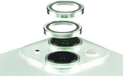 Obrázek produktu pro PanzerGlass ® Hoops® Camera Lens Protector Green iPhone 15 | 15 Plus, Apple, Apple - iPhone 15, Apple - iPhone 15 Plus, Aplikace nasucho, Odolné proti poškrábání, Odolný proti nárazům, Zelená, 1 kusů