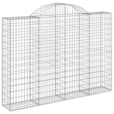Image de vidaXL Gabion avec arc surélevé 200x30x140/160 cm Fer galvanisé