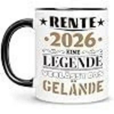 Immagine prodotto di Tazza in Vetroceramica da 400 ml con scritta "Pensione 2026", ideale come regalo di congedo per il pensionamento