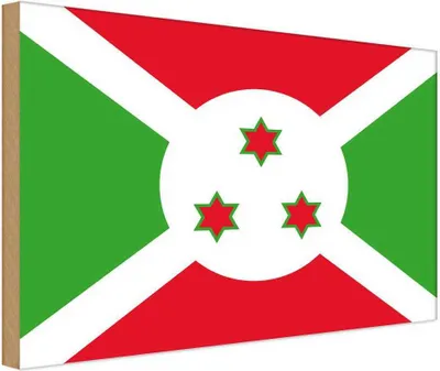 Produktbild von vianmo Holzschild 20x30 cm Burundis Burundi Flagge Fahne Wappen