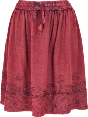 Produktbild von Bestickter Boho Minirock - Rot, Damen, Viskose, Röcke