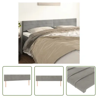 Produktbild von The Living Store Kopfteile 2 Stk. Hellgrau 80x5x78/88 cm Samt