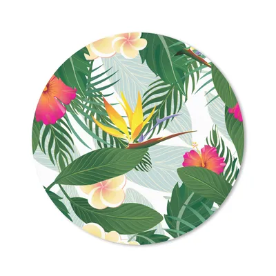 Produktbild von MuchoWow® Mauspad Mousepad Ein tropisches Blumendesign Illustration 20x20 cm - Mousepads - Maus Mat - Pad - Mausunterlage - Schreibtischmatte