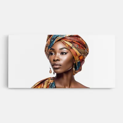 Produktbild von ARTHUB® Leinwandbild 40x80 cm, African Woman Turban | Wohnzimmerdekoration, Hängende Bilder, Wanddekoration, Heimdekoration, Frauen, Afrikanische Frauen