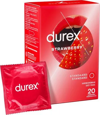 Obrázok produktu pre Durex - Kondómy s jahodovou príchuťou - 20 kusov