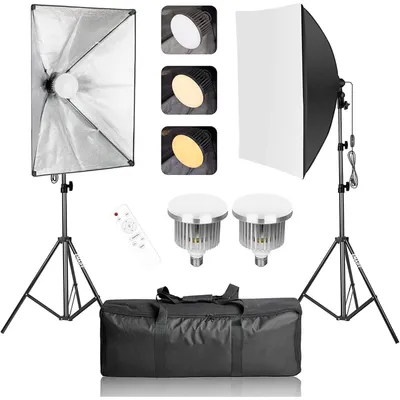 Obrázok produktu pre Sada softboxov 50x70 cm s nastaviteľným LED osvetlením 85 W a teplotou farby 3000-6000 K
