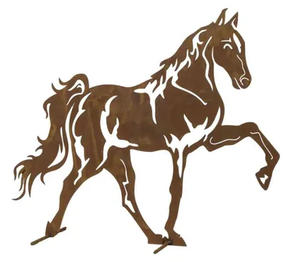 Image de Mustang 60 cm de haut Métal avec rouille noble