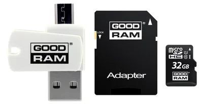 Image de All In One GOODRAM 32GB MICRO SD Class 10 UHS I + Micro USB Anschluss