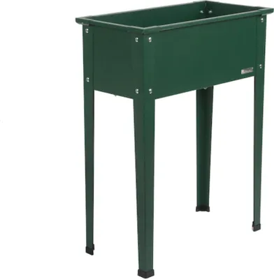 Zdjęcie produktu dla floraworld metalowe podwyższone łóżko rozmiar 1 matowa zieleń60 x 30 x 80 cm