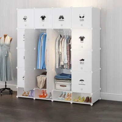 Productafbeelding van Kunststof Kledingkast met Deuren voor Slaapkamer en Schoenenopslag