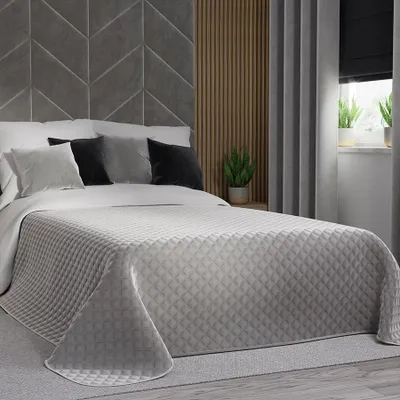 Obrázek produktu pro MARKIZETA VELVI Dekorační přehoz na postel, rozměr 220x240 cm, barva 020 šedá VELVI0/NAP/020/220240/1