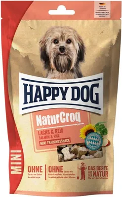 Image de HappyDog 100gx10 NaturCroq Mini Lachs & Reis Snack