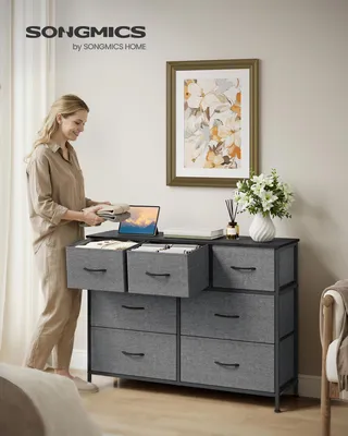 Produktbild von SONGMICS Kommode, Schrank, 7 Stoffschubladen, für Schlafzimmer, Flur, Wohnzimmer, grau