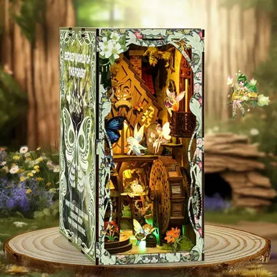 Produktbild von DIY Book Nook Geheimnisse des Waldes - 3D-Puzzle - 204 Teile - Miniaturhaus - mit LED-Licht