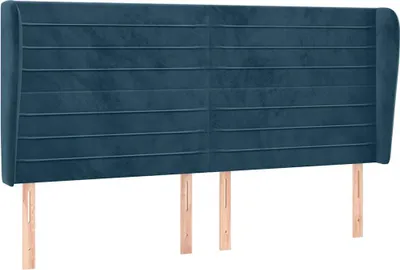 Obrázek produktu pro vidaXL Čelo postele s ušima tmavě modré 203x23x118/128 cm Velvet