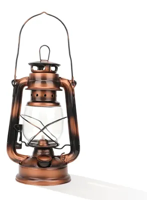 Image de Lampe à pétrole - 25 cm. Lanterne rétro, idéale pour l'extérieur, le camping, le jardin, le balcon, décoration. Finition bronze antique