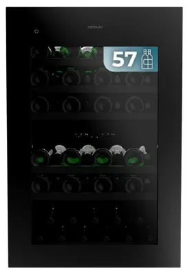 Obrázek produktu pro Vestavná chladnička na víno Cecotec pro 57 lahví, 88,5 × 60 cm, s kompresorem Bolero GrandSommelier Duo 57000 Touch, matná černá, kompresorová