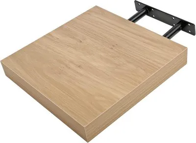 Obrázok produktu pre Zavesená drevená polica z dubového dreva, 25 x 25 cm