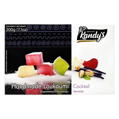 Kandylas Loukoumi Cocktail 200 g Packung isoliert auf weißem Grund