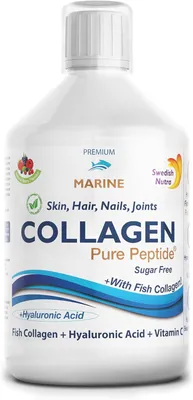 Produktbild von Swedish Nutra Flüssiges Marine Collagen 500 ml - Vitamin C - Anti-Aging - Anti-Falte