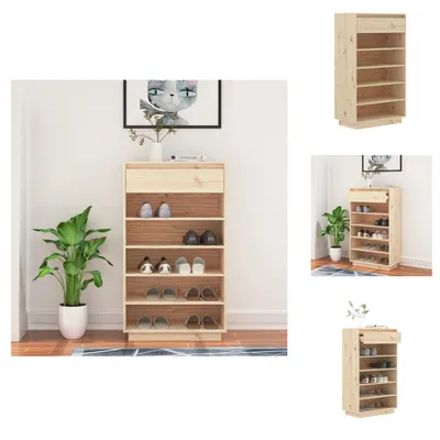 Obrázek produktu pro vidaXL Botník 60x34x105 cm z masivního borovicového dřeva - Botníky a skříně