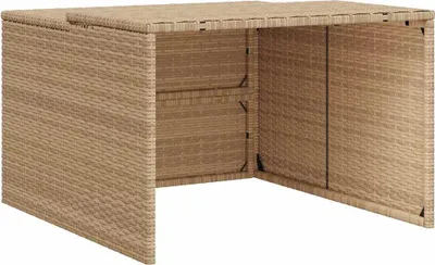 Obrázok produktu pre vidaXL Garáž s robotickou kosačkou béžová 86x90x52/57 cm Poly ratan