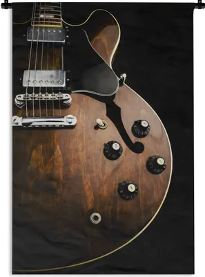 Produktbild von MuchoWow® Wandteppich Wandbehang Eine E-Gitarre aus Holz 90x135 cm Tapisserie Dekoration Wandtuch - Baumwolle - Wandskulptur