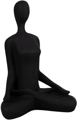 Produktbild von Yogafigur - sitzend - schwarz - ca. 14 x 10 x 20 cm