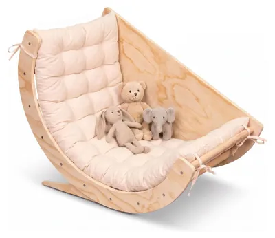 Immagine prodotto di Buxibo arco di arrampicata 2 in 1 con cuscino - arco di gioco in legno - struttura di arrampicata Montessori - 80x47x58 cm - natura