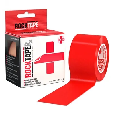 Zdjęcie produktu dla Taśma kinezjologiczna RockTape RX – taśma sportowa – 5 cm x 5 m – czerwona