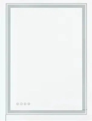Zdjęcie produktu dla Lustro łazienkowe Luvio LED – 60 x 80 cm – prostokątne – montaż na ścianie – regulowana jasność – podświetlenie RGB – funkcja przeciwmgielna – lustro kosmetyczne