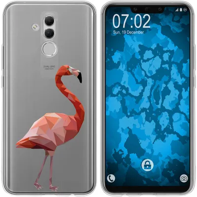 Produktbild von PhoneNatic Case kompatibel mit Huawei Mate 20 Lite Silikon-Hülle Vektor Tiere Flamingo M2