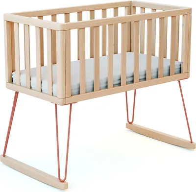 Immagine prodotto di JURABABY - Culla a dondolo neonati legno ONLY - Terracotta - 40 x 80 - 90 x 52 x 75 cm