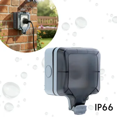 Produktbild von Außensteckdose IP66 1-fach wasserdicht abschließbar Garten Steckdose Outdoor