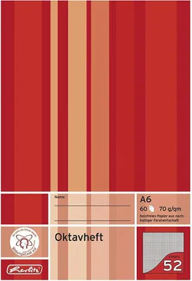 Produktbild von Herlitz Oktavheft x.book DIN A6 kariert 70 g/qm 60 Blatt