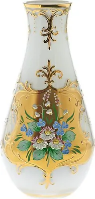 Produktbild von Vase White Queen 25 cm, Weiß/Gold, aus Glas