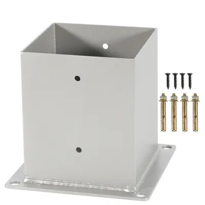 Produktbild von Aufschraubhülse für Vierkantholzpfosten 4x Pfostenträger Silber 120x120mm